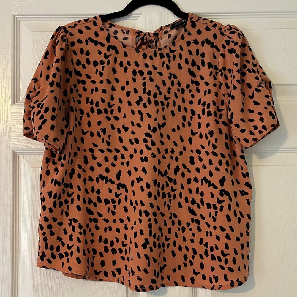 Papermoon Tan and Black Spotted Blouse